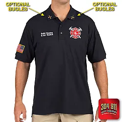 "JUNIOR VOLUNTEER FIRE DEPARTMENT" (EMBROIDERY) UTILITY SHORT SLEEVE POLO (NAVY)
