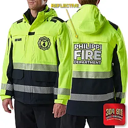 "PHILIPPI VOLUNTEER FIRE DEPARTMENT" (REFLECTIVE PRINT) RESPONDER HI-VIS PARKA 2.0 5.11 Tactical (DARK NAVY)