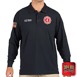 "PHILIPPI VOLUNTEER FIRE DEPARTMENT" (EMBROIDERY) TACTICAL JERSEY LONG SLEEVE POLO (NAVY)