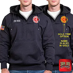 "PHILIPPI VOLUNTEER FIRE DEPARTMENT" - The Hooded Work Shirt (NAVY)