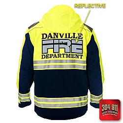 "DANVILLE VOL FIRE DEPARTMENT" GAME - HIGH VIZ RESCUE JACKET PARKA (NAVY)