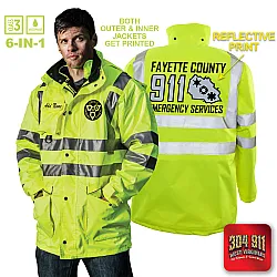 "FAYETTE COUNTY EMERGENCY SERVICES" GAME - The 6 in 1 Jacket (NEON LIME)