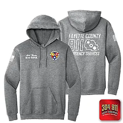 "FAYETTE COUNTY EMERGENCY SERVICES" GRAPHITE HEATHER GILDAN WORK HOODIE