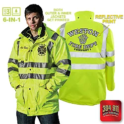"WESTON FIRE DEPARTMENT" GAME - The 6 in 1 Jacket (NEON LIME)