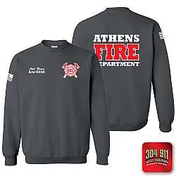 "ATHENS FIRE DEPARTMENT" CHARCOAL GILDAN WORK SWEATSHIRT