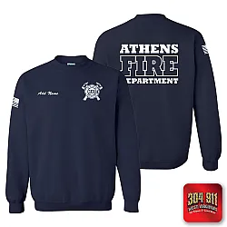 "ATHENS FIRE DEPARTMENT" NAVY GILDAN WORK SWEATSHIRT