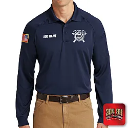 "ATHENS FIRE DEPARTMENT" (EMBROIDERY) CornerStone® - Select Long Sleeve Snag-Proof Tactical Polo (NAVY)