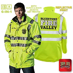 "BLUESTONE VALLEY VOL FIRE DEPT" GAME - The 6 in 1 Jacket (NEON LIME)