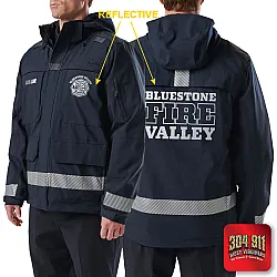"BLUESTONE VALLEY VOL FIRE DEPT" (REFLECTIVE PRINT) RESPONDER PARKA 2.0 5.11 Tactical (DARK NAVY)