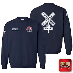 "MATOAKA FIRE DEPARTMENT" DESIGN-2 NAVY GILDAN WORK SWEATSHIRT