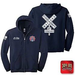 "MATOAKA FIRE DEPARTMENT" DESIGN-2 NAVY GILDAN Heavy Blend™ Full-Zip Hooded Sweatshirt