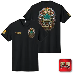 "MATOAKA ENGINE-641" SCREEN PRINT ON BLACK WORK T-SHIRT