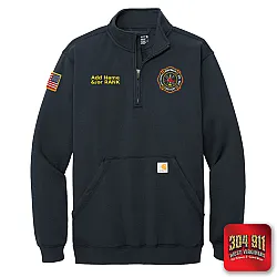 "MONTCALM FIRE DEPARTMENT" NEW NAVY Carhartt® Midweight 1/4-Zip Mock Neck Sweatshirt