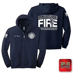 "LINDSIDE VOL FIRE DEPARTMENT" NAVY GILDAN Heavy Blend™ Full-Zip Hooded Sweatshirt