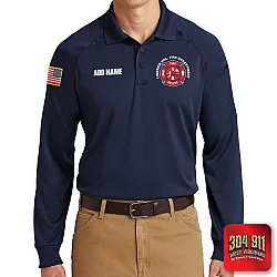 "LINDSIDE VOL FIRE DEPARTMENT" (EMBROIDERY) CornerStone® - Select Long Sleeve Snag-Proof Tactical Polo (NAVY)