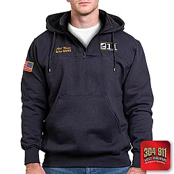 "PLEASANTS COUNTY 911" - The Hooded Work Shirt (NAVY)