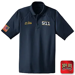 "PLEASANTS COUNTY 911" (EMBROIDERY) CornerStone® - Select Snag-Proof Tactical Polo (NAVY)