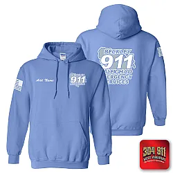 "BECKLEY-RALEIGH COUNTY EMERGENCY SERVICES" CAROLINA BLUE GILDAN WORK HOODIE
