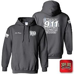 "BECKLEY-RALEIGH COUNTY EMERGENCY SERVICES" CHARCOAL GILDAN WORK HOODIE