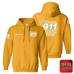 "BECKLEY-RALEIGH COUNTY EMERGENCY SERVICES" GOLD GILDAN WORK HOODIE