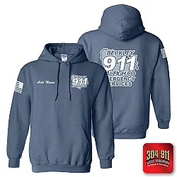 "BECKLEY-RALEIGH COUNTY EMERGENCY SERVICES" INDIGO BLUE GILDAN WORK HOODIE
