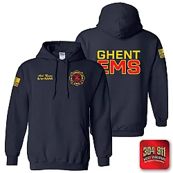 "GHENT FIRE DEPARTMENT" NAVY GILDAN WORK HOODIE