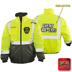 "GHENT VOL FIRE DEPT" GAME - The Econo Black Bottom Bomber (NEON LIME)