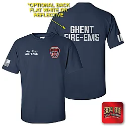 "GHENT VOL FIRE DEPT" NAVY WORK TEE