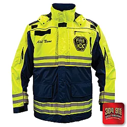 "GHENT VOL FIRE DEPT" GAME - HIGH VIZ RESCUE JACKET PARKA (NAVY)