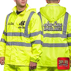 "JAN-CARE AMBULANCE" GAME - The Econo HiVos Rain Jacket (NEON LIME)
