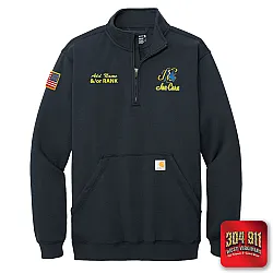 "JAN-CARE AMBULANCE" NEW NAVY Carhartt® Midweight 1/4-Zip Mock Neck Sweatshirt