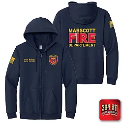 "MABSCOTT VOLUNTEER FIRE DEPARTMENT" SCREEN PRINT ON NAVY JERZEES® - NuBlend® Full-Zip Hooded Sweatshirt