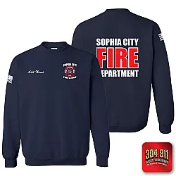 "SOPHIA CITY FIRE & EMS" NAVY GILDAN WORK SWEATSHIRT