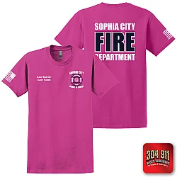 "SOPHIA CITY FIRE & EMS" BREAST CANCER AWARENESS PINK WORK TEE