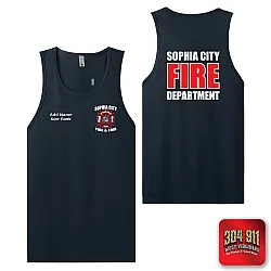 "SOPHIA CITY FIRE & EMS" Next Level Apparel® Cotton Muscle Tank (NAVY)