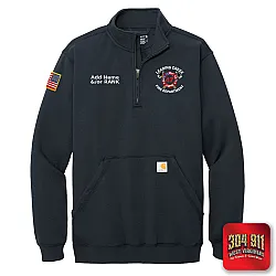 "LEADING CREEK VOLUNTEER FIRE DEPARTMENT" NEW NAVY Carhartt® Midweight 1/4-Zip Mock Neck Sweatshirt