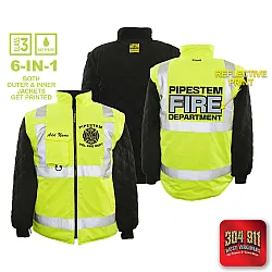 "PIPESTEM VOL FIRE DEPARTMENT" GAME - The 6 in 1 Jacket (NEON LIME)