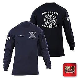 "PIPESTEM VOL FIRE DEPARTMENT" 5.11 STATION WEAR LONG SLEEVE T-SHIRT