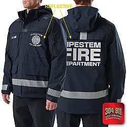 "PIPESTEM VOL FIRE DEPARTMENT" (REFLECTIVE PRINT) RESPONDER PARKA 2.0 5.11 Tactical (DARK NAVY)