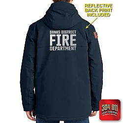 "BANKS DISTRICT VOLUNTEER FIRE DEPARTMENT" (NAVY) Carhartt® Super Dux™ Insulated Hooded Coat