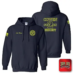 "COWEN FIRE DEPARTMENT" NAVY GILDAN WORK HOODIE