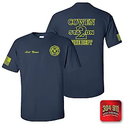 "COWEN FIRE DEPARTMENT" NAVY WORK TEE