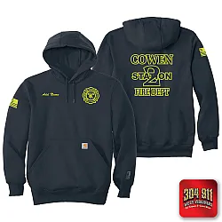 "COWEN FIRE DEPARTMENT" NAVY Carhartt ® Rain Defender ® Paxton Heavyweight Hooded Sweatshirt