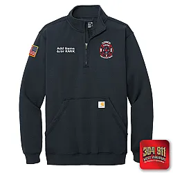 "COWEN FIRE DEPARTMENT" NEW NAVY Carhartt® Midweight 1/4-Zip Mock Neck Sweatshirt