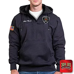 "HACKER VALLEY FIRE DEPARTMENT" NAVY - GAME - The Hooded Work Shirt (EMBROIDERED)