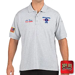 "WEBSTER MEMORIAL EMS" TACTICAL JERSEY SHORT SLEEVE POLO (HEATHER GRAY)