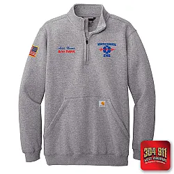 "WEBSTER MEMORIAL EMS" HEATHER GREY Carhartt® Midweight 1/4-Zip Mock Neck Sweatshirt