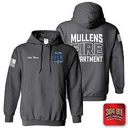 "MULLENS FIRE DEPARTMENT" CHARCOAL GILDAN WORK HOODIE