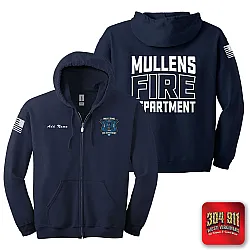 "MULLENS FIRE DEPARTMENT" NAVY GILDAN Heavy Blend™ Full-Zip Hooded Sweatshirt