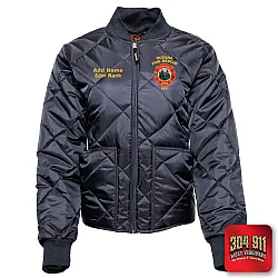"OCEANA FIRE RESCUE" GAME - The Ladies Fit Bravest Diamond Quilt Jacket (NAVY)